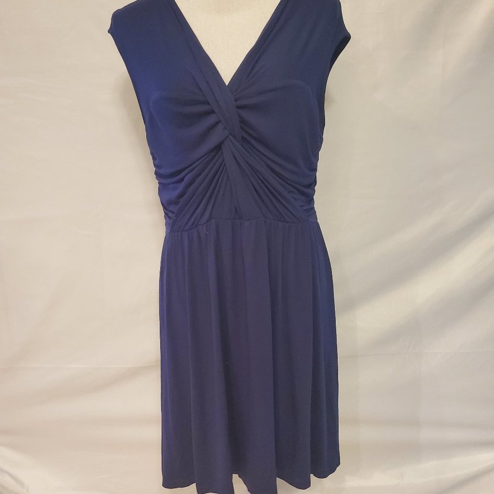 Maison Jules Navy Dress Short Twist Front Detail